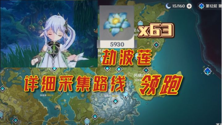63朵劫波莲详细采集路线领跑/草神/纳西妲截图