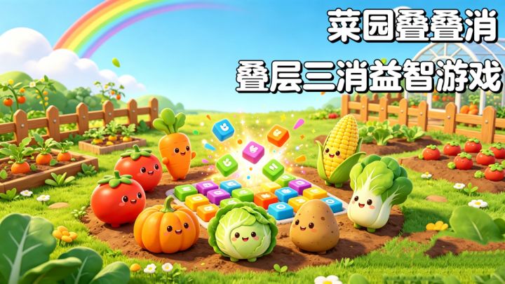 菜园叠叠消🍅轻松上手、越玩越烧脑的叠层三消益智游戏截图