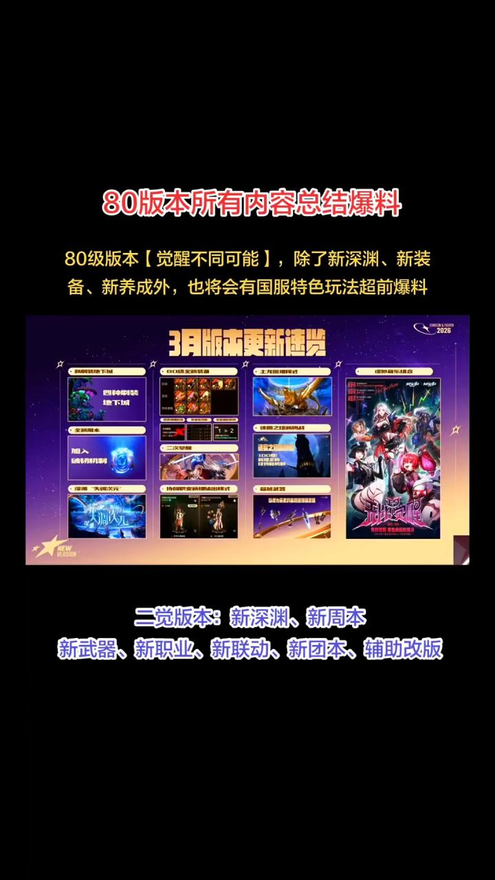 80版本所有内容爆料总结截图