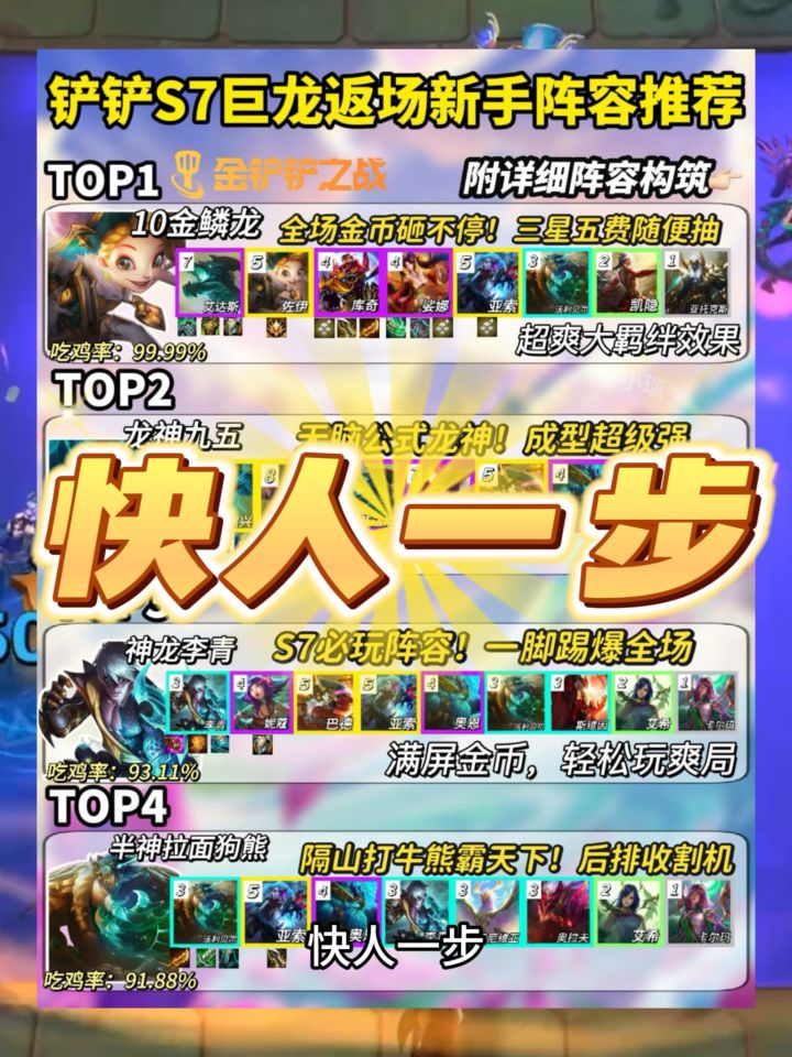 铲铲S7巨龙之巢｜8套新手超强阵容抢先看截图