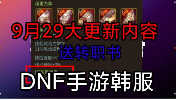 DNF手游韩服,9月29大更新送转职书,60地灵套属性曝光,鬼泣大砍截图