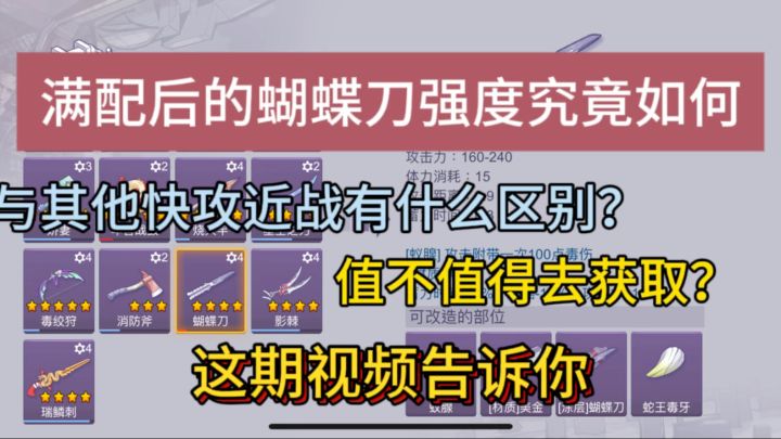 【豪猪攻略】满配后的🦋刀值不值得去获取?这期视频告诉你截图