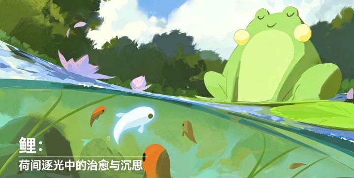 鲤:荷间逐光中的治愈与沉思截图