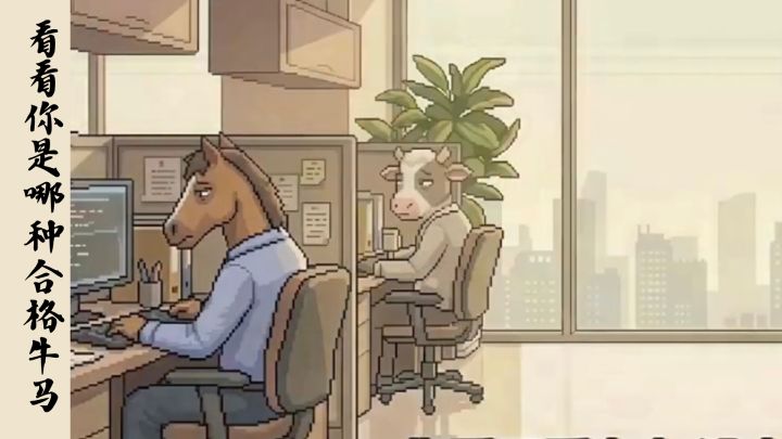 上班当牛,加班做马,多款结局测测你是哪种牛马。截图