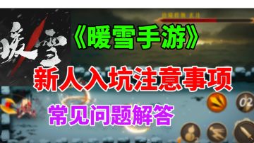 【暖雪手游】新人入坑注意事项⚡开服必看