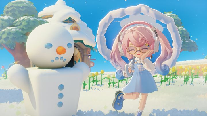 终于可以在星布谷地堆雪人打雪仗啦截图