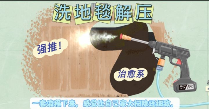 洗地毯也能这么上头?在线打工云养猫啦截图