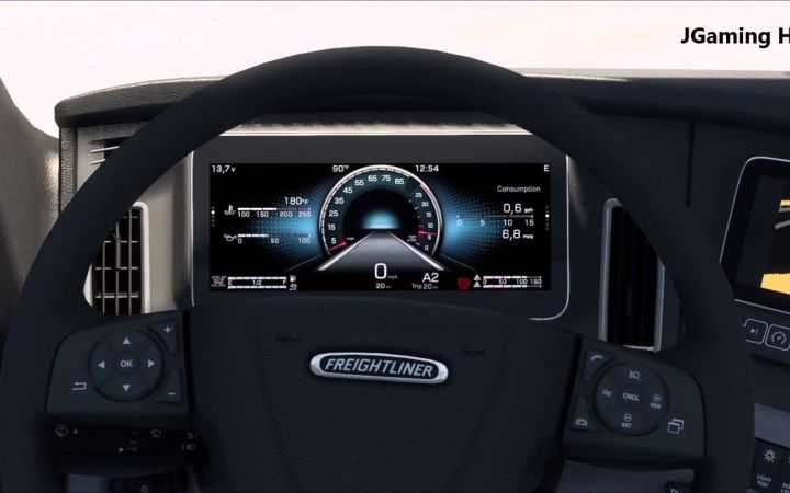 【YouTube】美卡mod_福莱纳卡斯卡迪亚2019仪表盘改进v1.0|Freightliner Cascadia 2019 Improved Dashboa截图
