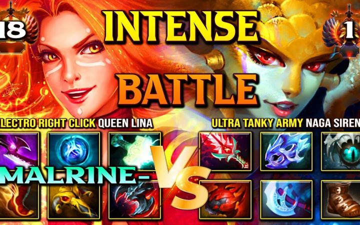 6神装1号位对决!撒旦影刀火女VS冰眼银月小娜迦!【DOTA2】截图