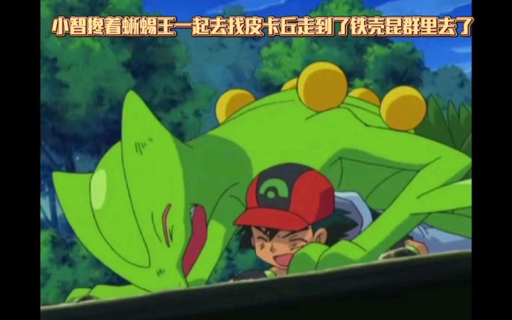 精灵宝可梦 小智搀着蜥蜴王一起去找皮卡丘走到了铁壳昆群里去了截图