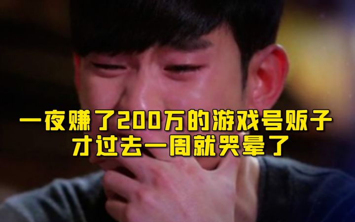 一夜赚了200万的游戏号贩子,才过去一周就哭晕了截图