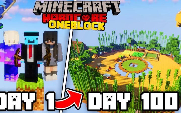 【Blooh】我的世界|方块生存We Survived 100 Days on ONE BLOCK in Hardcore Minecraft.截图