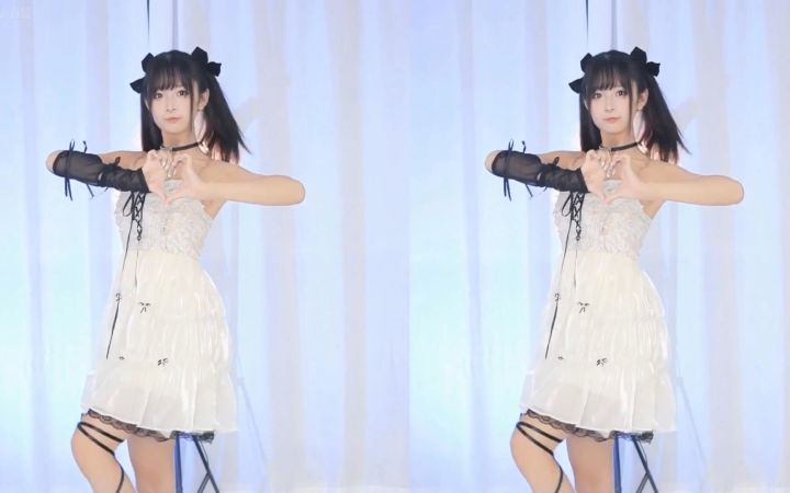 【鱼子酱】《爱你》白色裙子版 直播跳舞录屏截图