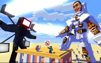 MC怪物学院动画丨马桶人厕所军队 VS 泰坦电视人和监控人的挑战丨我的世界动画