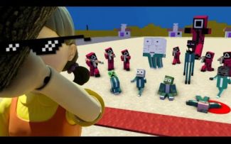 MC怪物学院动画丨鱿鱼游戏红灯绿灯挑战赛丨我的世界动画