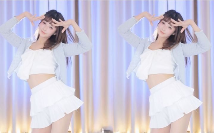 【鱼子酱】《大摆锤》白色常服套装 直播跳舞录屏截图