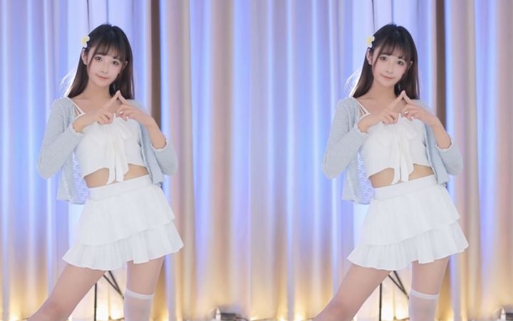 【鱼子酱】《大喜》白色常服套装 直播跳舞录屏截图