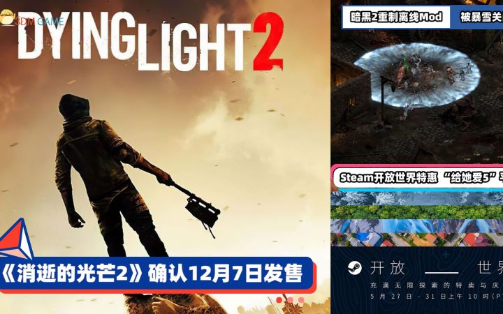 3DM速报:《消逝的光芒2》12月7日发售 Steam“开放世界”特惠截图