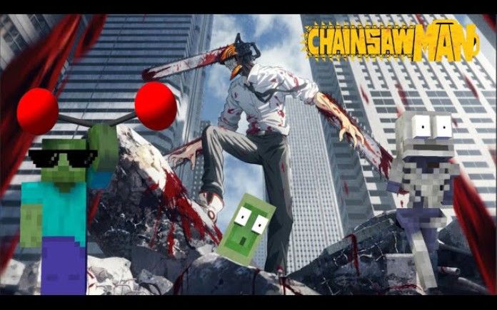 MC怪物学院动画丨电锯人 vs Minecraft Mobs Challenge丨我的世界动画截图