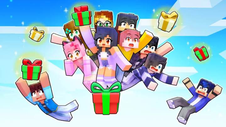 【Aphmau】10 个朋友在 Minecraft 中同一份礼物！截图
