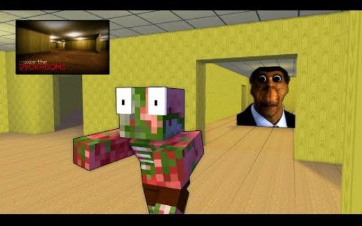 怪物学院1554集丨Inside The backrooms后室+Obunga丨Horror 我的世界动画截图