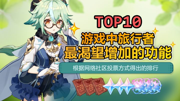 【苟策话】截止1.3版本，《原神》游戏中旅行者最渴望增加的功能TOP10！截图