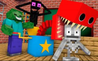 怪物学院第1825集丨Boxy Boo Project playtime Challenge丨我的世界动画