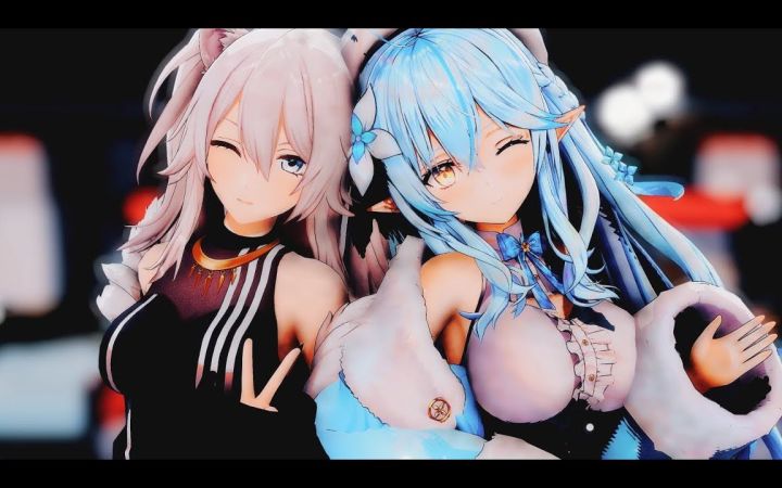 【VtuberMMD】MUTE【雪花菈米&狮白牡丹】【搬运】截图