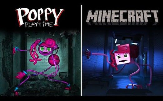 【搬运YouTube】Poppy playtime 2 对比Minecraft我的世界版的长腿妈咪捉迷藏镜头截图