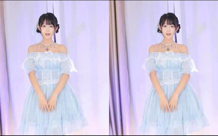 【鱼子酱】《sweets parade》蓝色公主裙版 直播跳舞录屏截图