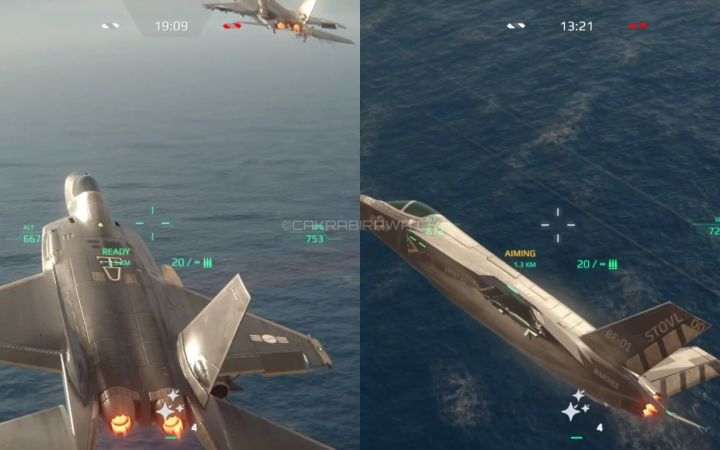现代战舰 F35B与KF21对比测试截图