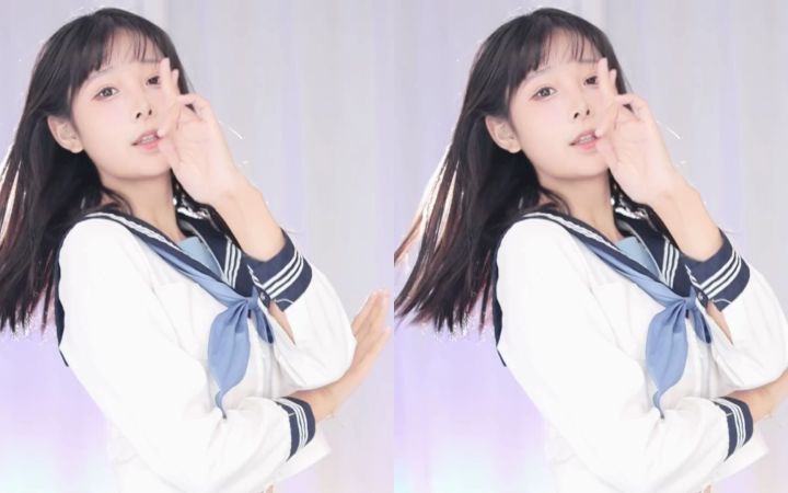 【鱼子酱】《紫光夜》明日酱的水手服版 直播跳舞录屏截图