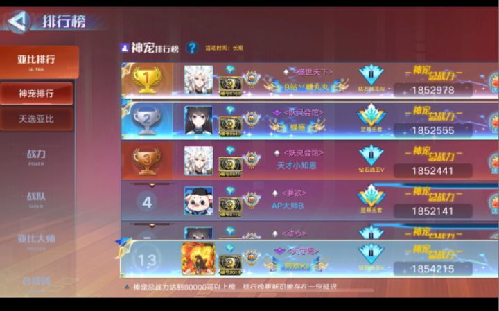 【奥拉星手游】源版本冲榜第一视角。截图