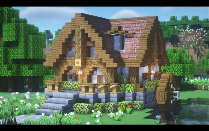 【Minecraft】带水车的梦幻小屋截图