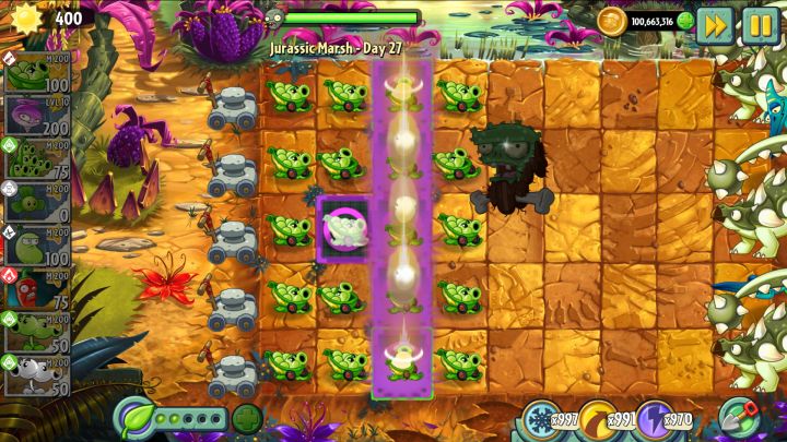 植物大战僵尸2:小型豌豆迫击炮有地有多恐怖截图