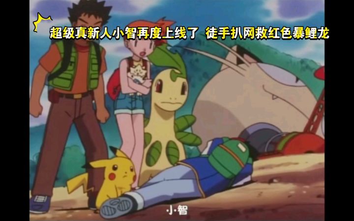 精灵宝可梦 超级真新人小智再度上线了 徒手扒网救红色暴鲤龙截图