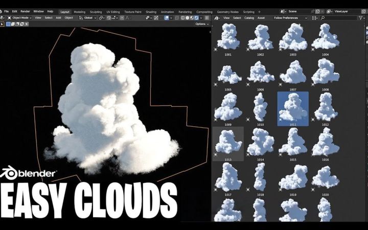 在Blender中实现体积云的2种方法 (+云生成器)截图