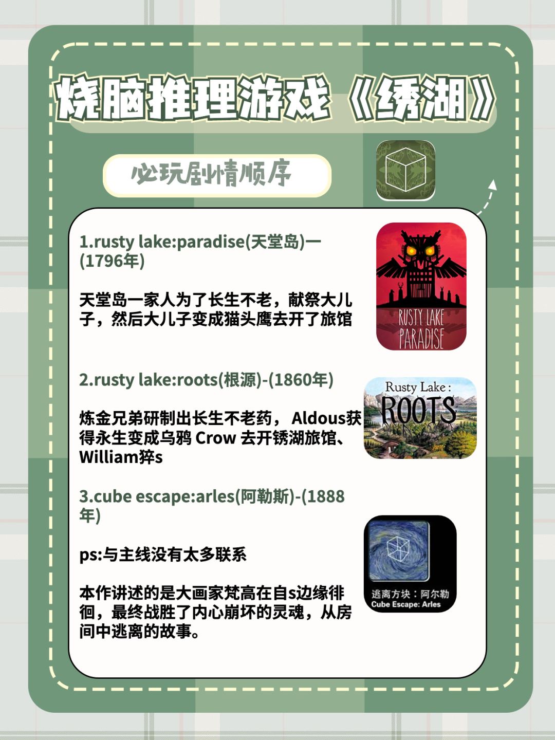 推理解谜游戏《绣湖》必玩剧情顺序‼️超级烧脑 1