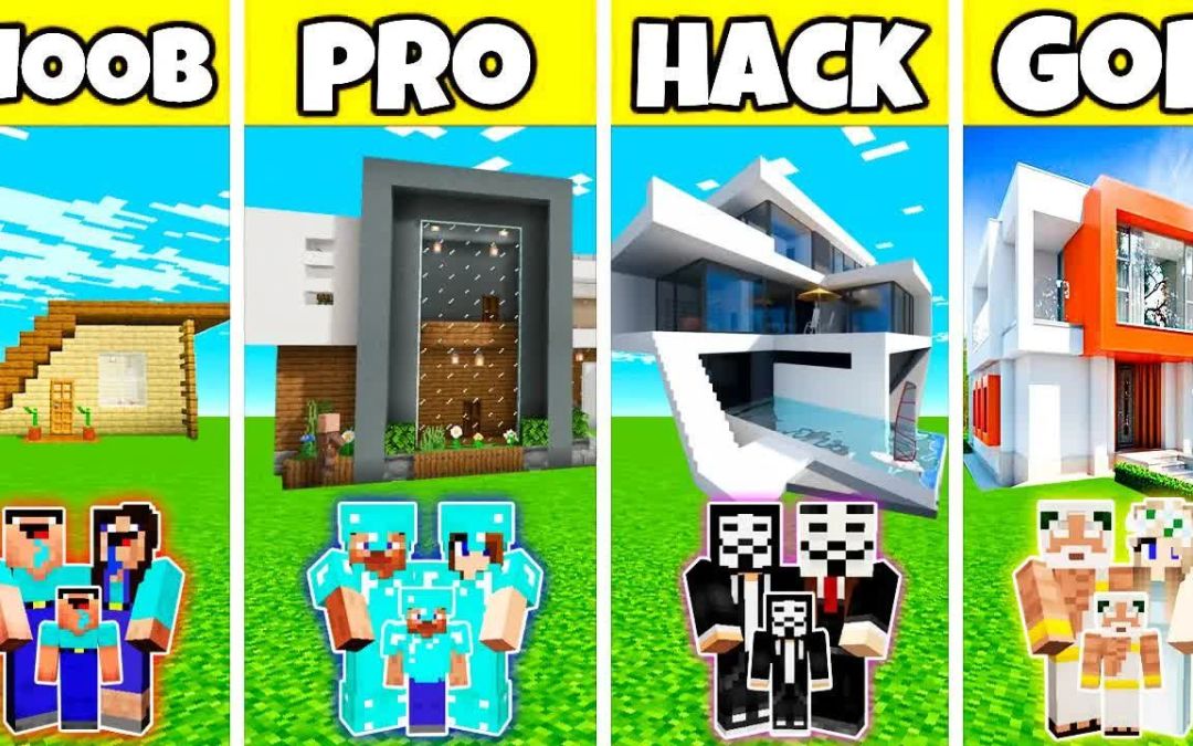 【搬运】Minecraft: 相当容易的豪宅建造挑战 - 新手VS高手VS黑客VS上帝 by Noobas - Minecraft截图