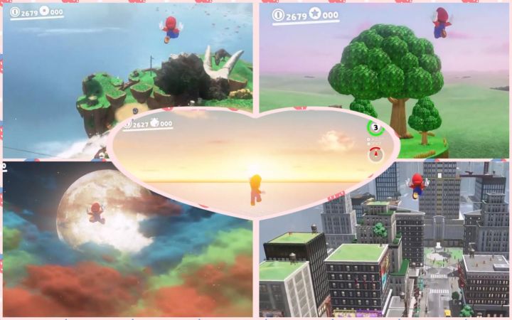在超级跳跃时,竟然能空中漫游(月球跳)~(精华版)【改造·超级马里奥 奥德赛·任天堂NS·小视频·搬运·ぽっぷん】截图