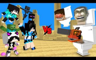 MC怪物学院动画丨马桶人厕所him和电锯人 VS him家庭丨我的世界动画