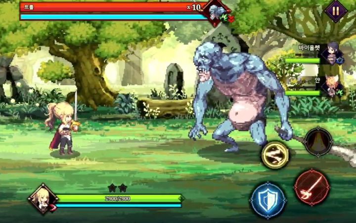 精致的二次元像素风RPG手游 克鲁赛德战记团队续作 女神指令 现场手机端试玩 G-STAR游戏展 副本挑战活动录像截图
