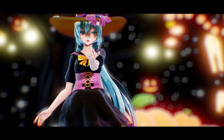 【MMD】ハッピーホロウと神様倶楽部【TDA Witch Miku】【搬运】截图