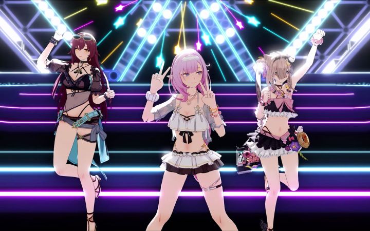 【崩坏MMD】Aozora no Rhapsody【爱莉希雅&伊甸&帕朵菲莉丝】【搬运】截图