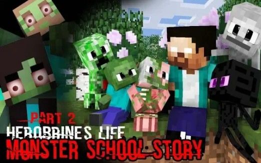 MC怪物学院动画丨herobrine′s Life Part 2(The story of怪物学院)丨我的世界动画截图