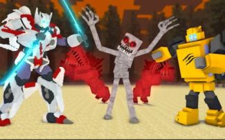 怪物学院第1800集丨Robot Transformers Bumblebee And Wing丨我的世界动画