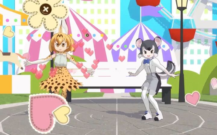 【兽娘MMD】薮猫&长尾毛丝鼠-ぐるぐるめろメロディ♪截图