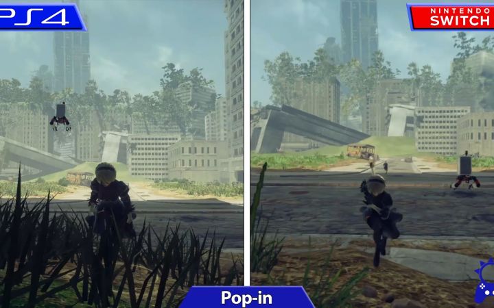 《尼尔:机械纪元》PS4/NS画面对比:NS分辨率能到1080p截图