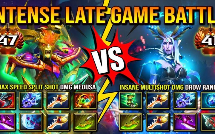 谁是一姐?双圣剑美杜莎VS双圣剑小黑70分钟精彩局!【DOTA2】截图