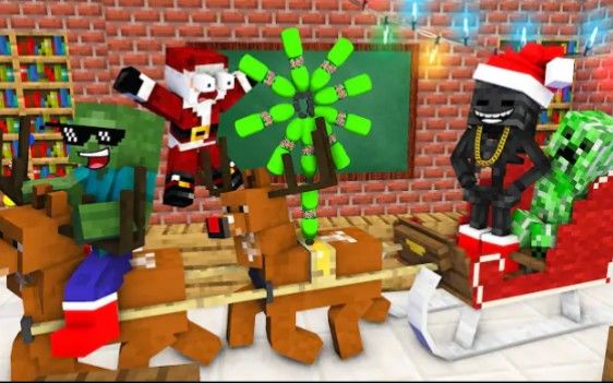 怪物学院第1860集丨Christmas Botte Flip Challenge丨我的世界动画截图